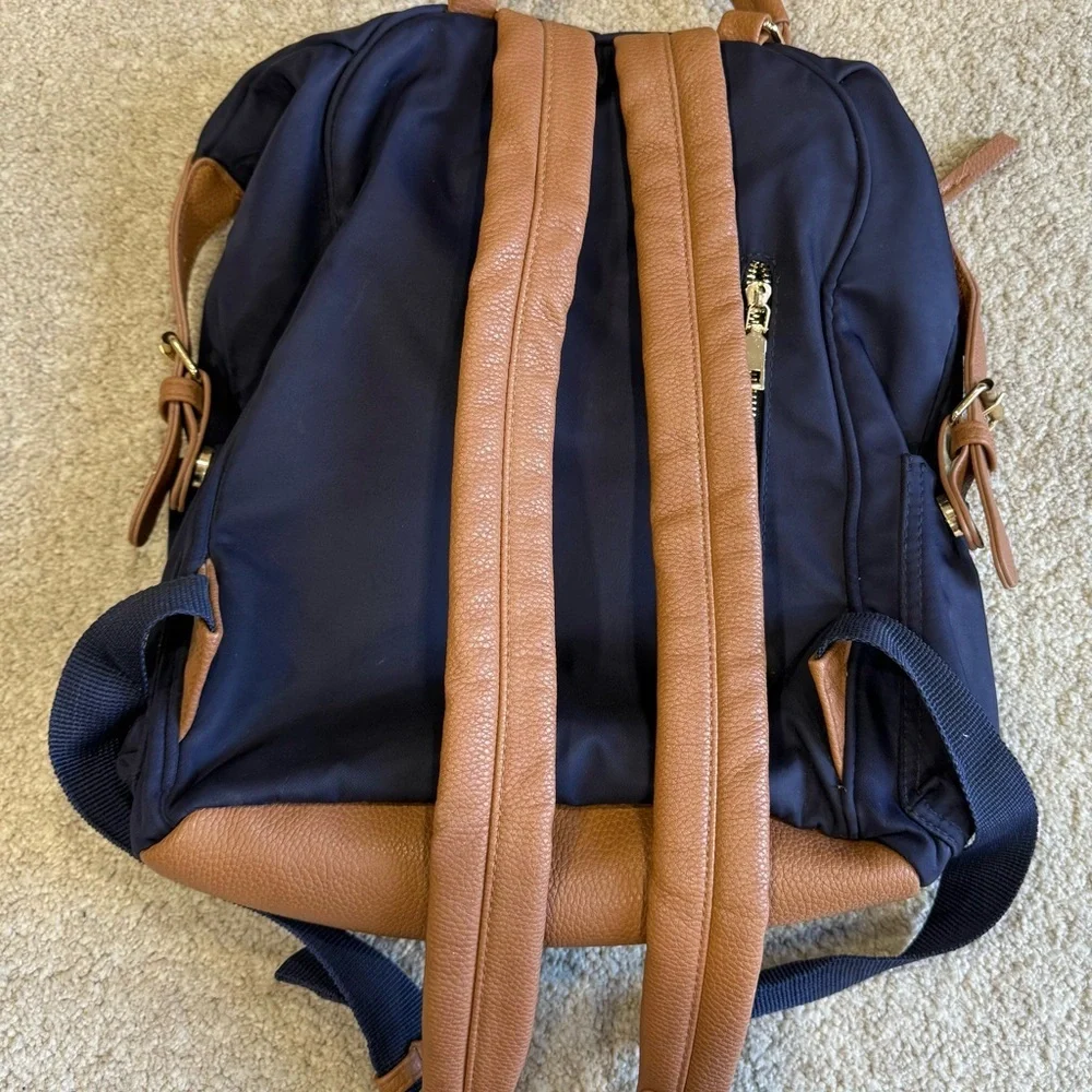 Tommy Bahama Navy and Brown Men's Backpack